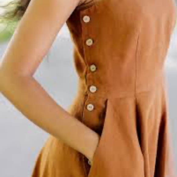 Son de Flor Pinafore Dress - Like New Warm Brown - Picture 4 of 9